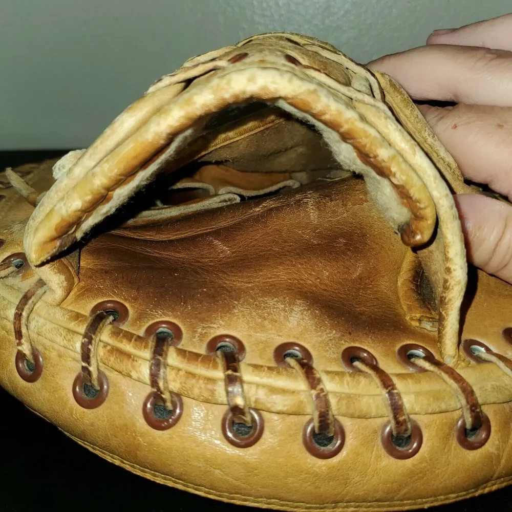 Vintage Rawlings Padded Leather L/H Catchers Mitt Glove Hinged Pad SM 300-G READ